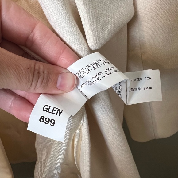 ZARA Collarless Jacket Lined Long Length Gold Buttons Large - Picture 4 of 6